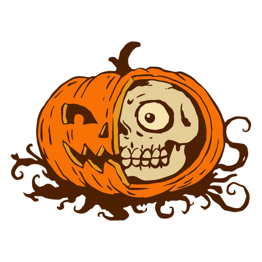 Halloween Jack O' Lantern skull PNG Design