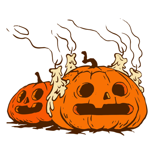Desenho de Halloween Jack O&#39; Lanterns Desenho PNG