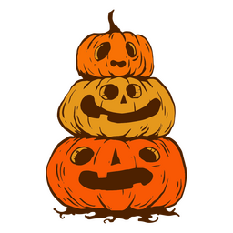 Desenhos animados de pilha de Halloween Jack O&#39; Lanterns Transparent PNG