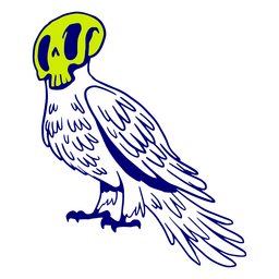 Halloween-Vogel mit Totenkopf PNG-Design