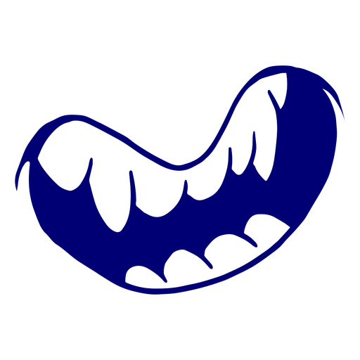 Sonrisa azul vampiro Diseño PNG