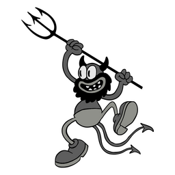 Desenho retrô do diabo de Halloween Desenho PNG