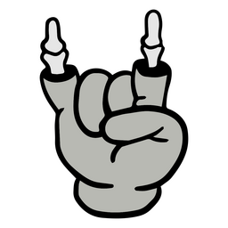 Rock mano Halloween esqueleto dibujos animados retro Diseño PNG