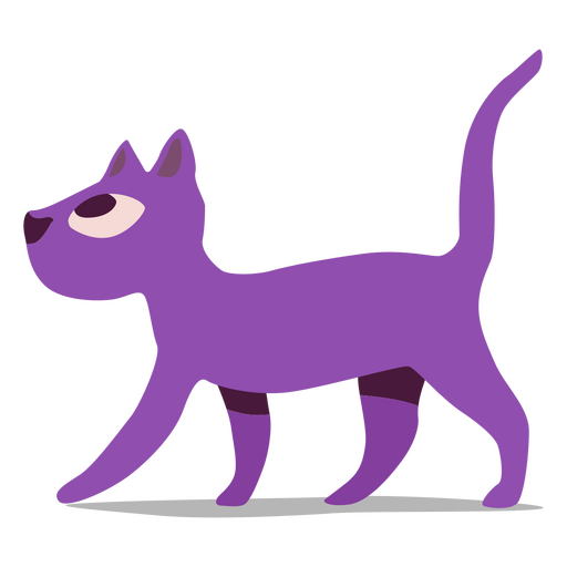 Halloween purple cat flat PNG Design