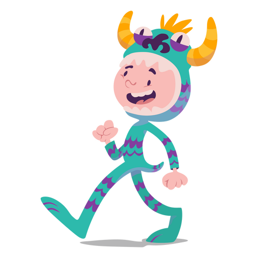 Niño de Halloween disfrazado de monstruo Diseño PNG