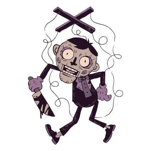 Killer puppet halloween PNG Design