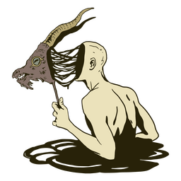 Pessoa de cabra ilustração assustadora Desenho PNG
