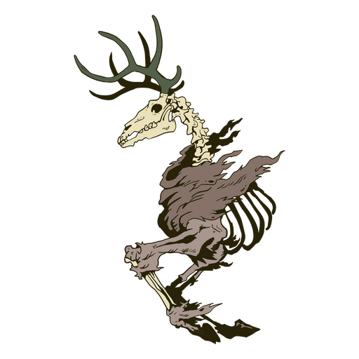 Reno esqueleto ilustración halloween