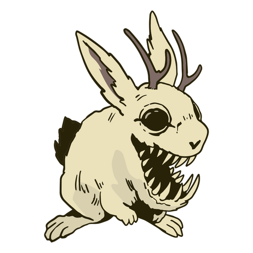 Criatura de coelho assustador Desenho PNG
