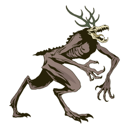 Criatura assustadora do crânio Desenho PNG