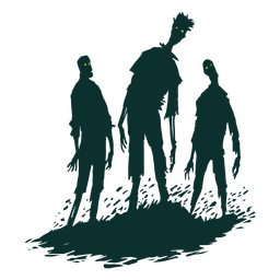 Drei Zombie-Silhouetten PNG-Design