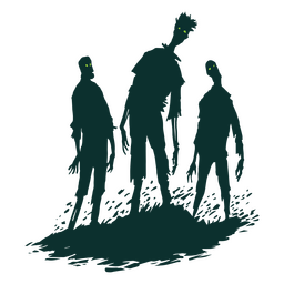 Three zombie silhouettes PNG Design Transparent PNG