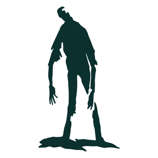 Zombie-Silhouette mit langen Armen PNG-Design
