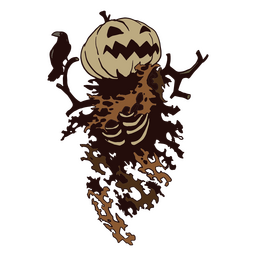 Halloween illustration pumpkin skeleton PNG Design