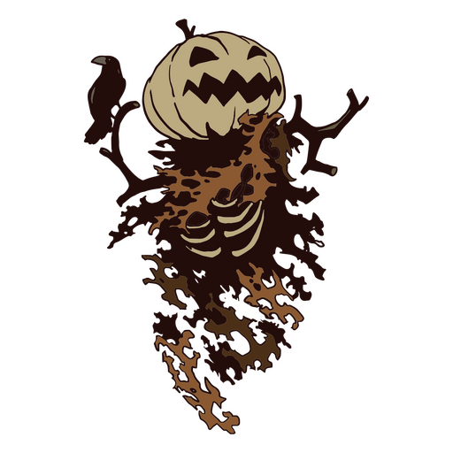 Halloween illustration pumpkin skeleton