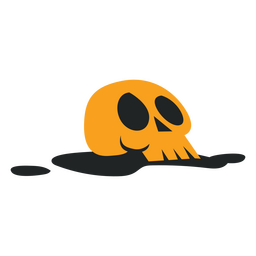 Skull puddle flat halloween PNG Design