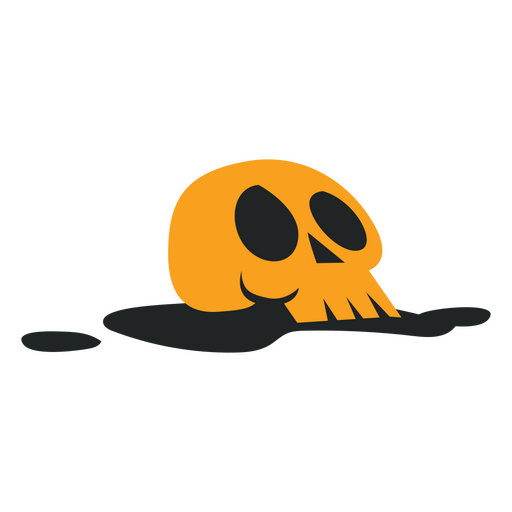 Skull puddle flat halloween PNG Design