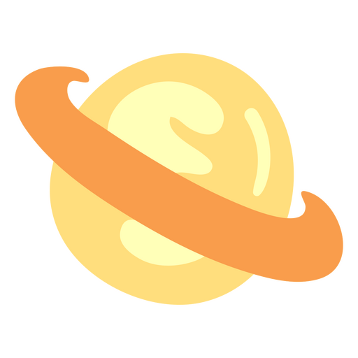 Oranger Saturn-Planet PNG-Design