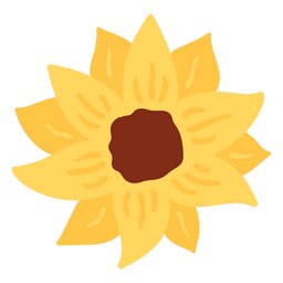 Flache Sonnenblumenblätter PNG-Design