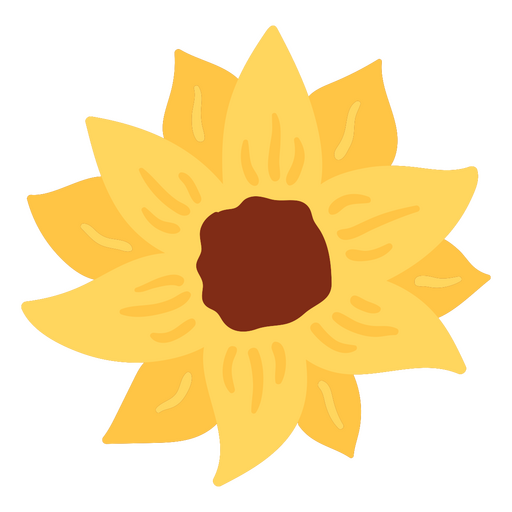 Flache Sonnenblumenblätter PNG-Design