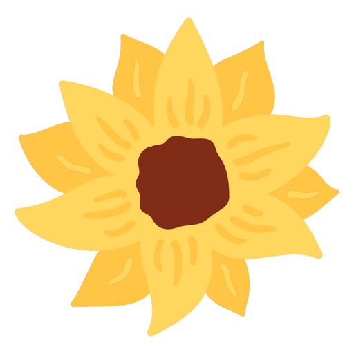 Pétalos de girasol planos Diseño PNG