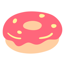 Pink and yellow glazed donut PNG Design
