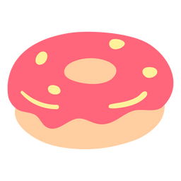 Rosquinha vitrificada rosa e amarela Desenho PNG