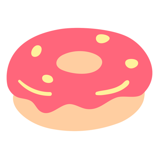 Pink and yellow glazed donut PNG Design