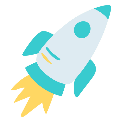 Small rocket flat PNG Design