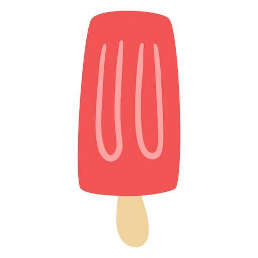 Popsicle flat strawberry PNG Design