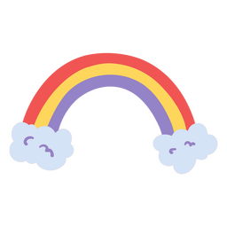 Rainbow semi flat clouds PNG Design Transparent PNG