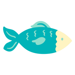 Vista lateral plana de peixe azul Desenho PNG