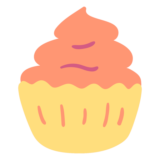 Cupcake plano delicado Diseño PNG