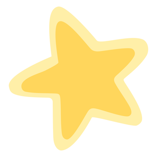 Star flat yellow shiny PNG Design