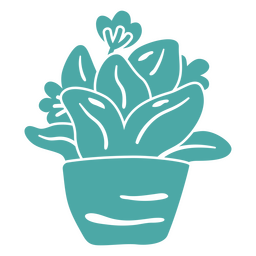 Planta cortada turquesa Diseño PNG
