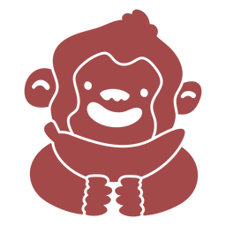 Monkey cut out red PNG Design