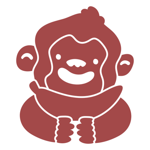 Mono cortado rojo Diseño PNG