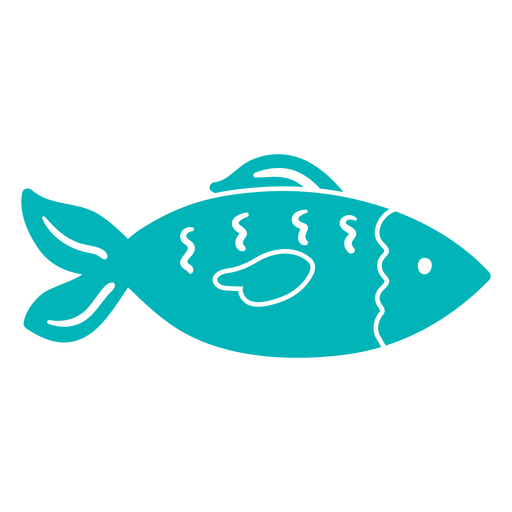 Fish cut out turquoise PNG Design