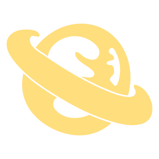 Saturno recortado amarillo Diseño PNG