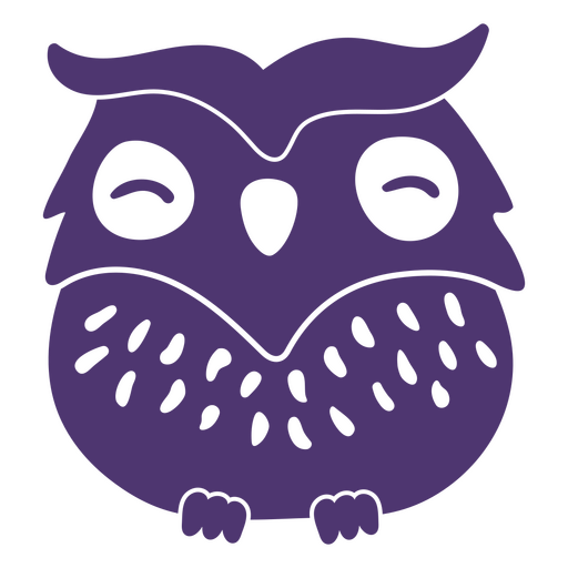 Owl cut out cute purple PNG Design