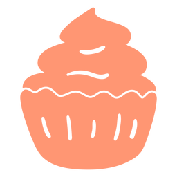 Cupcake cut out orange PNG Design Transparent PNG