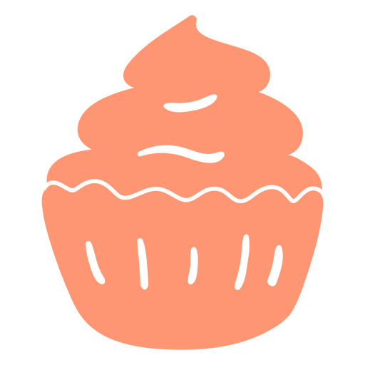 Cupcake cut out orange PNG Design