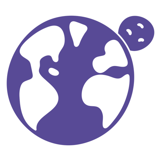 Planet earth cut out purple