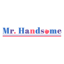 Distintivo de citação Mr. Handsome dog Desenho PNG