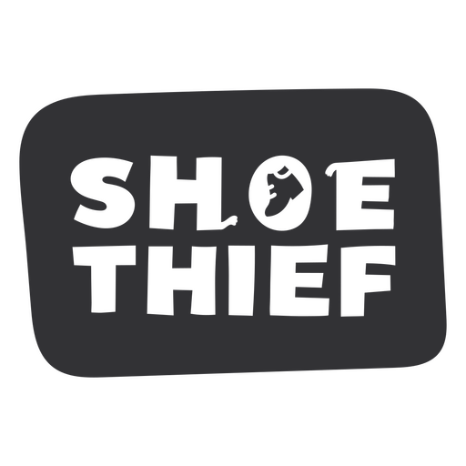 Shoe thief dog badge PNG Design