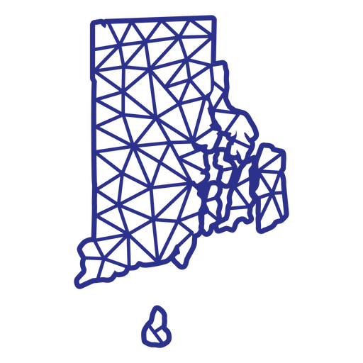 Mapa geométrico de Rhode Island Desenho PNG