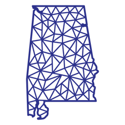 Alabama-Karte polygonal PNG-Design