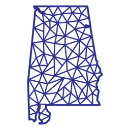 Alabama map polygonal PNG Design