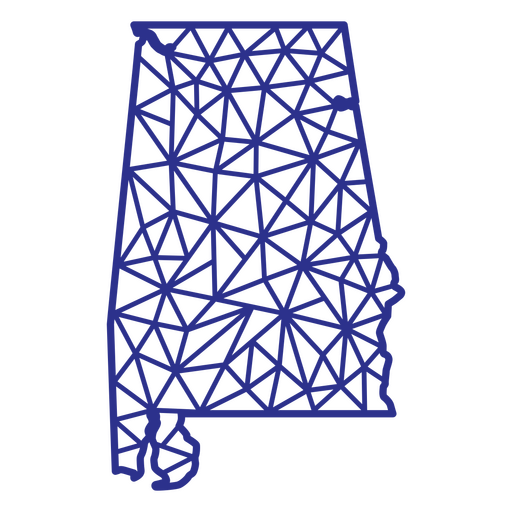Alabama-Karte polygonal PNG-Design
