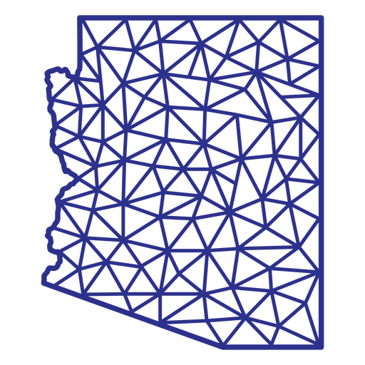 Arizona-Karte polygonal PNG-Design